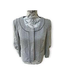 NWT Anthropologie coquille crop career blazer jacket geo print size 4 small